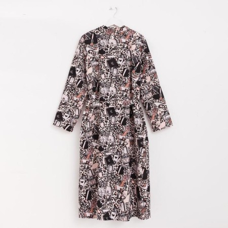 Women's robe elongated Ethel "Leopard", size 50-52, waffle 200g/m2, cotton-8