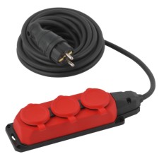 The extension cord of the power era UK-3E-3X1.5-5M-IP44 (KG) with a grounding 3 rosett is a rubber 5 m, kg 3x1.5mm2 IP44