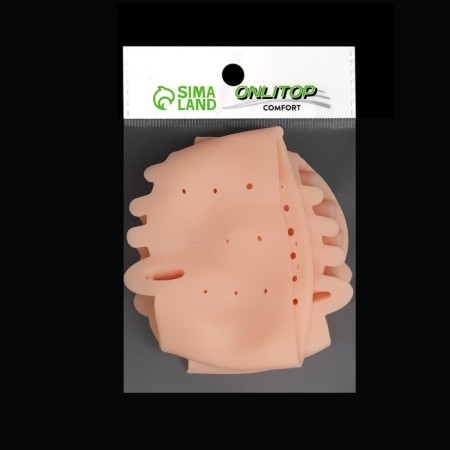 Correctors - separators for the toes, on the cuff, breathing, 4 separators, silicone, 8 × 7 cm, pair, beige color-7