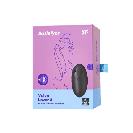 Vacuum-wave contactless stimulator of the Satiffyer Vulva Lover 3 clitoris, silicone, black color-11