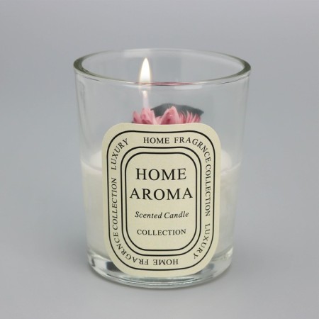 Aromatic candle in a glass "Sweet Love", chicken bell flowers mix, 5.5x6.5 cm-1
