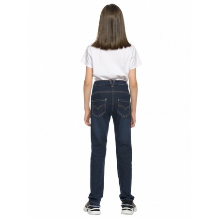 Pants for girls, height 122 cm, dark blue color-4