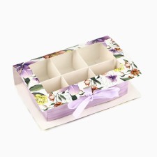Box for 6 sweets with cells “Blave” 14.5 x 9.5 x 3.5 cm