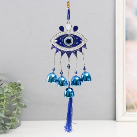 Wind music metal, plastic from the evil eye "Eye with 5 blue bells" 42x11x2.8 cm