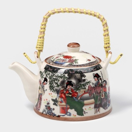 Keramic teapot with a metallic sieve "Conversation", 600 ml