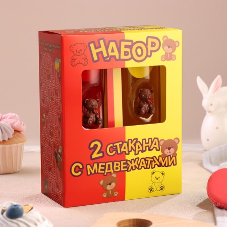 Набор "2 стакана с медвежатами", 200 мл-3