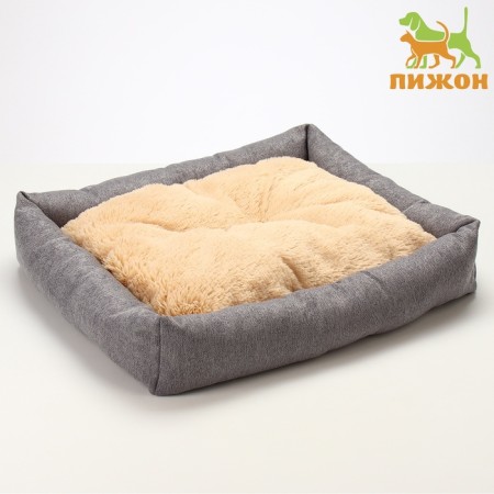An animals bed, 60*50*15 cm, martial, synthetic winterizer, temptation. Fur, gray