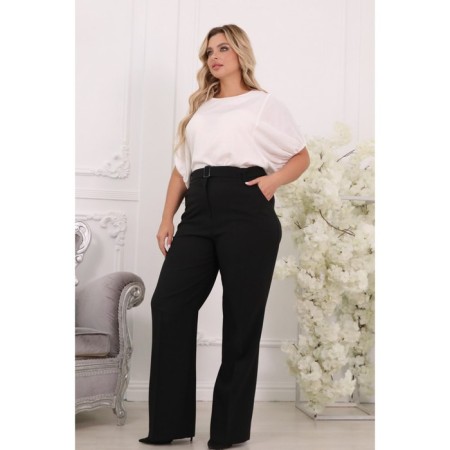 Female trousers, size 46, black color-1