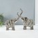 Souvenir ceramics "Two elephants - bubbles" silver set 2 pcs 4x17x18 5x16.5x22 cm