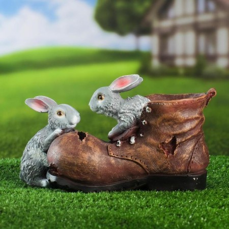 Figure pot "Bashmak with bunnies" 26x12x15cm-2