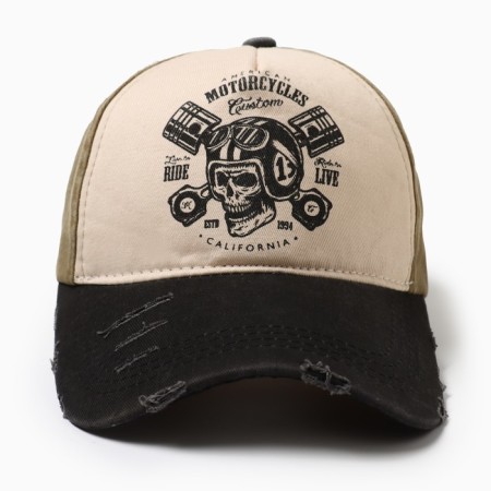 Men's cap Minaku "Motorcycler", Khaki color, size 56-58-1