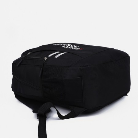 Men's backpack on lightning, external pocket, black color-2
