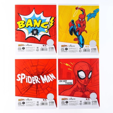 A set of notebooks is 20 pieces, 18 sheets, in a cage, covered paper cover, spider-man-3