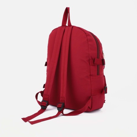 School backpack on lightning, 5 outer pockets, red color-3