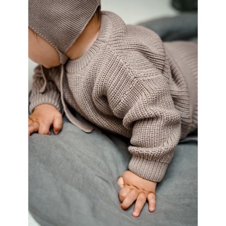 Sweater Knitted Children's Amarobaby Pure Love Buddy, height 92 cm, brown color-12