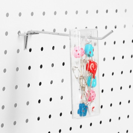 A single hook for a metal perforated panel, d = 3.5 mm, l = 5.5, chromium color-2