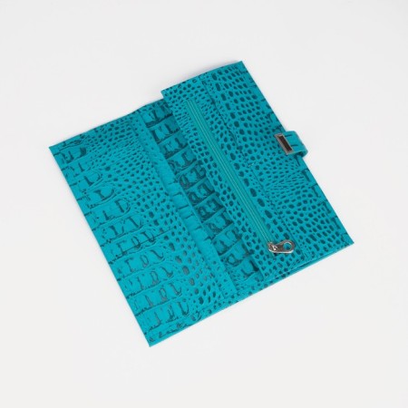 Women's wallet on the button, turquoise color-2