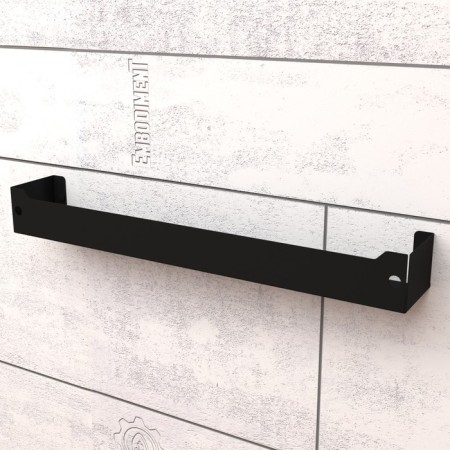 Metal shelf 500x78 mm for storage on a perforated panel, black-1