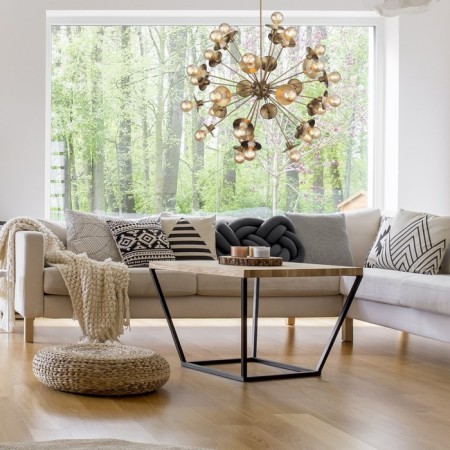 Suspension lamp ST LUCE. SL1111.303.30. Guido. 30x40 watts, e27, 100x100 cm, brass color-14