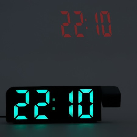 Clock - Electronic desk an alarm clock with a projection on the ceiling, thermometer, calendar, USB-6
