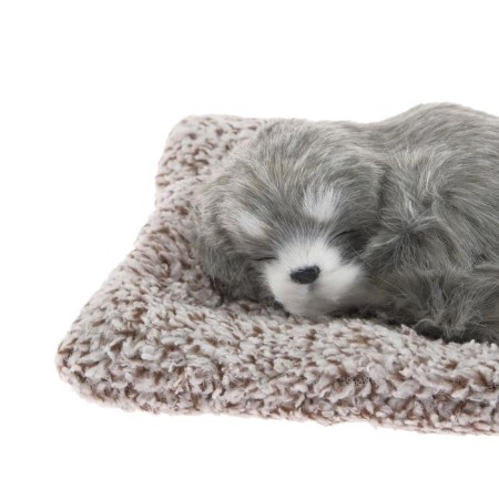 Toy on a car panel, a dog on a pillow, gray color-2