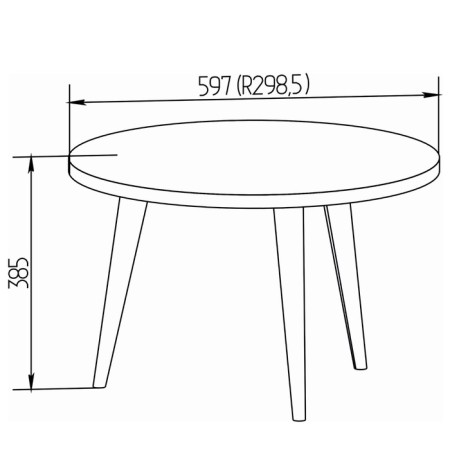 Journal table "Norwood 16", 597 × 597 × 385 mm, white color / chocolate nut-1