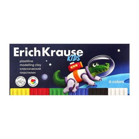 Plasticine 6 colors, 108 g, Erichkrause "Kids Space Animals", with a glass, in cardboard packaging-3