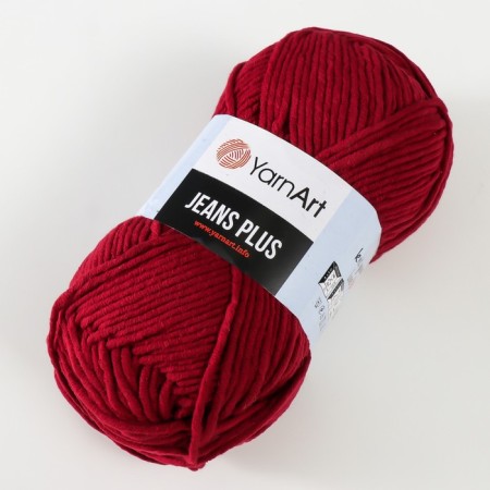 Yarn "Jeans Plus" 55% cotton, 45% acrylic 160m/100g (66 Bordeaux)-1