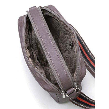 Female bag, artificial leather, 24.5x8x18 cm, gray-brown-4