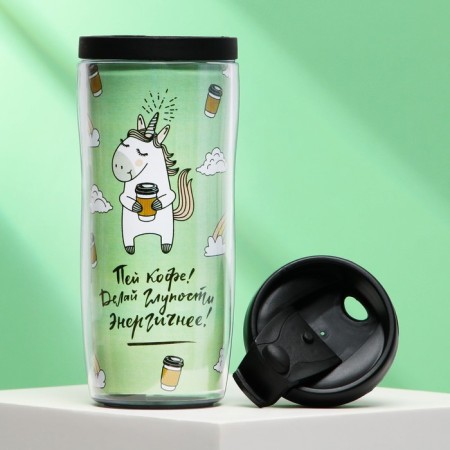 Thermost man with an insert "Dright Coffee", 350 ml-2