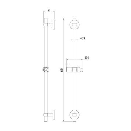 Shower stand Milardo niagara nia6500m17, 76x104x654 mm, stainless steel, chrome-3