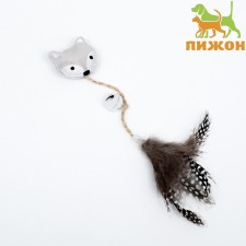 A toy for cats with cat mint and feathers 