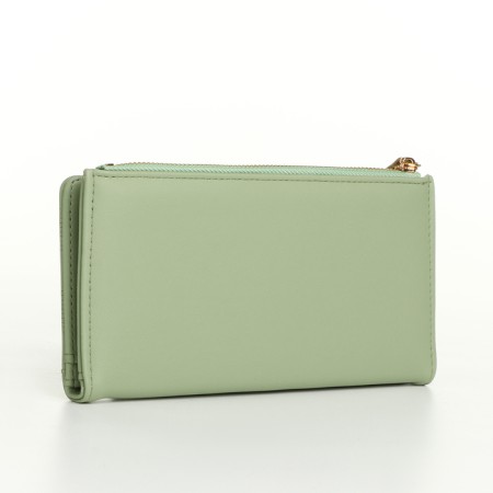 Women's wallet on magnets, green color-1