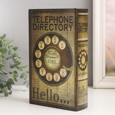 Safe-book wood to the leatherette "telephone reference" 21x13x5 cm-5