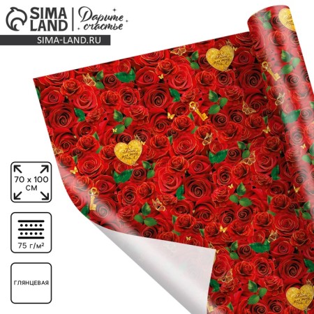 Paper Packer Glossy "Roses for you" 70 x 100 cm