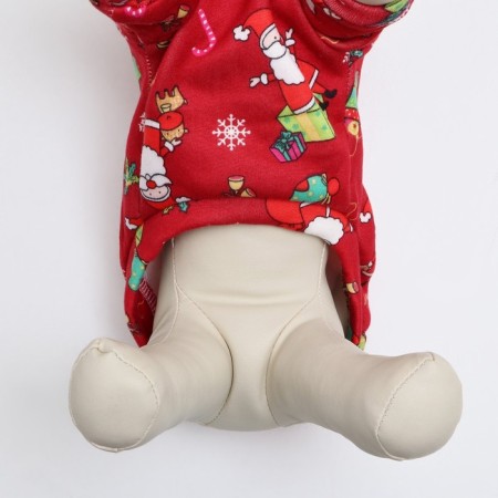 New Year's sweatshirt for animals "Gifts", size XS, Red (DS 20, Osh 22, OG 30 cm)-8