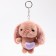 Soft toy "Bunny" on a key fob, 11 cm, dark pink color