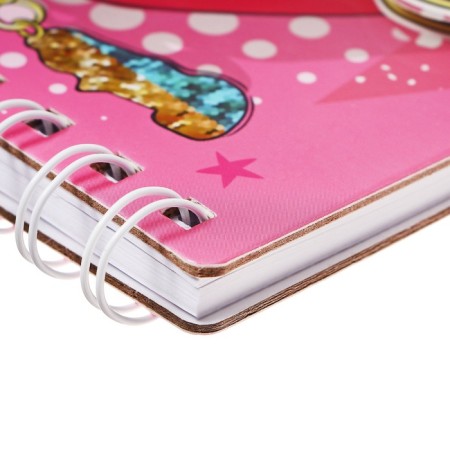 Notepad 60 sheets (12.7 x 19.3 cm) Mazari "Make Up", with a mirror, a linked inner block, 70 g/m2, 4 design mix-1