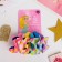 Hair gum "Bow" (set 6 pcs) pop art, mix
