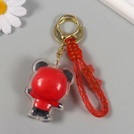 Trick rubber with carbine, panda strap in the red sweatshirt 5.5x4x3.5 cm-3