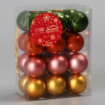 Set of balls plastic D-2.5 cm, 24 pcs "Bright Assorted" mix-1