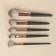 A set of makeup brushes "Lillian", 14 items, a case on the ties, the color is green/gray