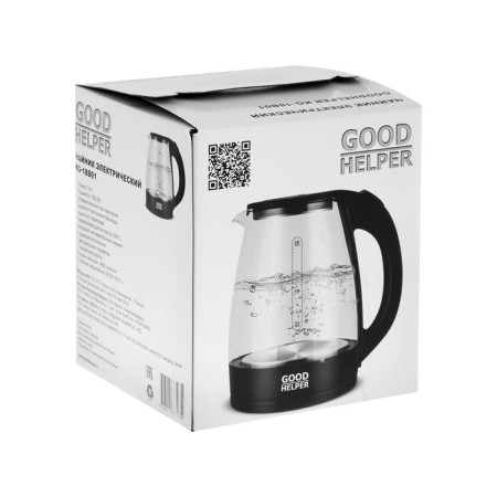 Electric kettle Goodhelper KG-18B01, glass, 1.8 l, 1500 watts, black-7