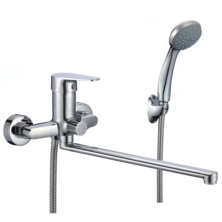 Eleanti bath mixer with metal. hose, chrome. watering can and bracket