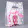 Polyethylene square package with a cut handle, packaging, "hearts", 17x33+17cm ± 5% 60 μm