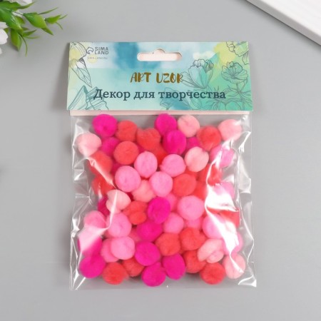 Decor for creativity "Pomponchiki. Pink sunset" d = 1.3 cm set 70 pcs-2