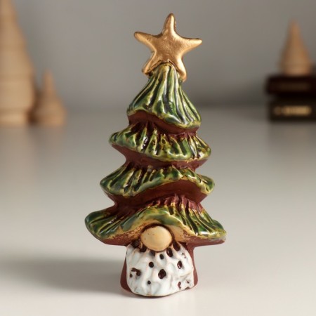 Souvenir Ceramics "Santa Claus in a cap-tree with a star" 5.6x5.9x111 cm