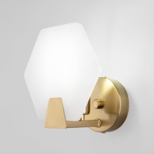 Wall lamp EUROSVET MARBLE 60158/1, E14, 1x40W, 127x155x181 mm, brass color