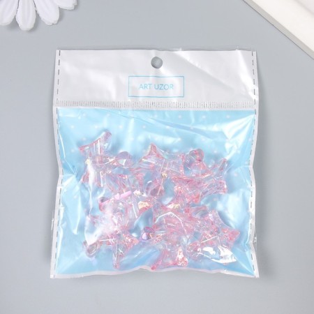 Busina Plastic for creativity "Crown" transparent pink 1.5x2.9x2.5 cm-3
