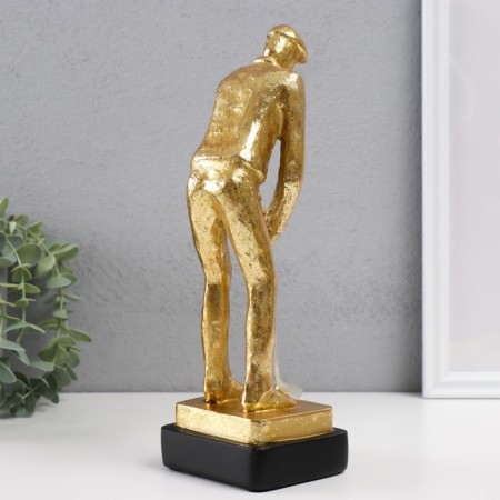 Souvenir Polystone "Golphist" gold 9.5x8.5x27 cm-1